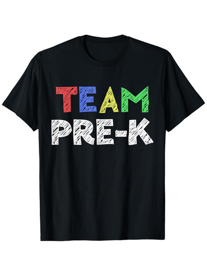 Men's Graphic T-Shirt Team Pre K Colorful Block Letters On Playful Chalkboard T Shirt