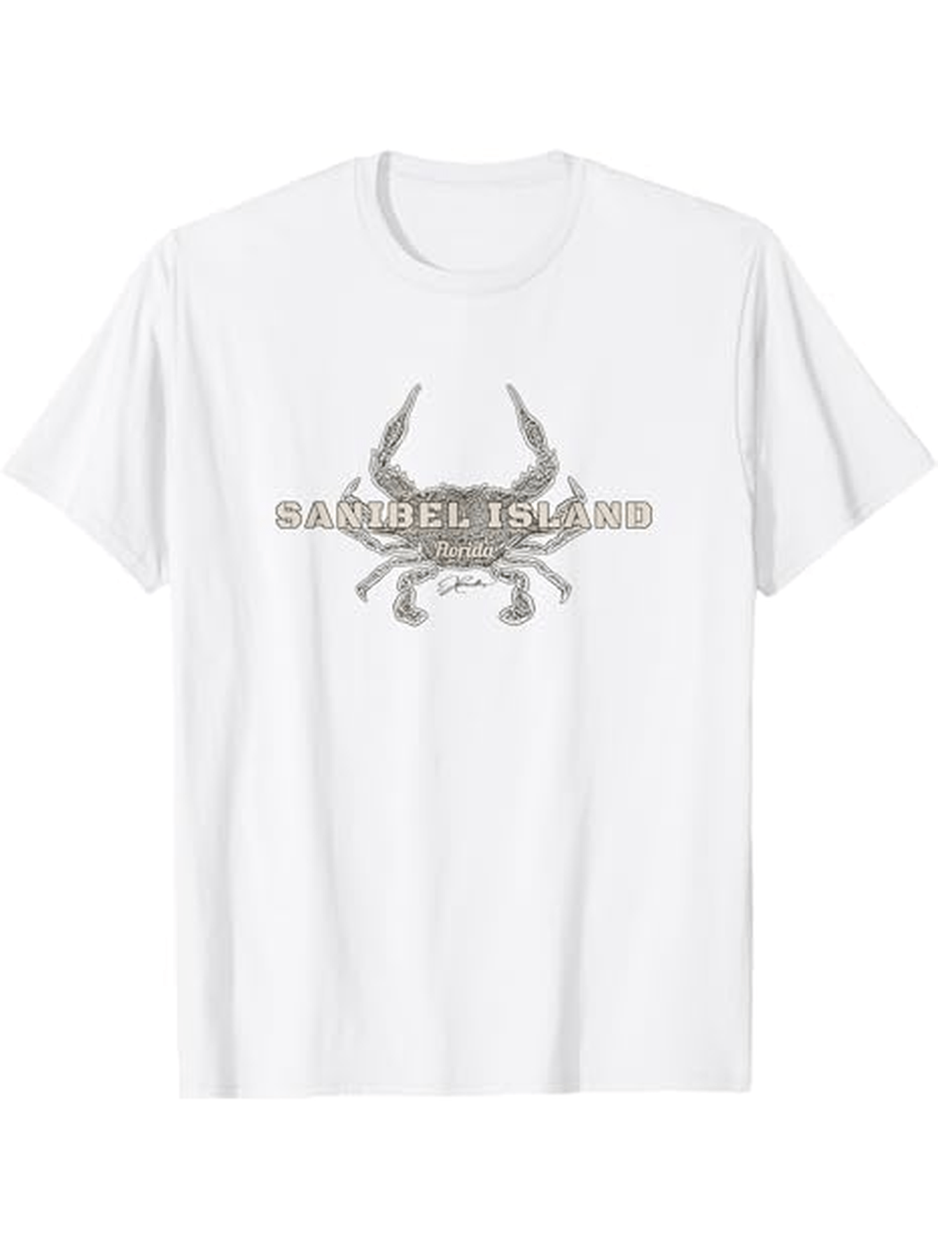Men's Graphic T-Shirt Gambel Island Rustic Coastal Illustration With Large Blue Crab