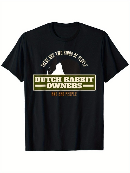Men's Graphic T-Shirt There Are Two Kinds Of People Bold Font Dutch Rabbit Owners Among Cute Animal Illustration