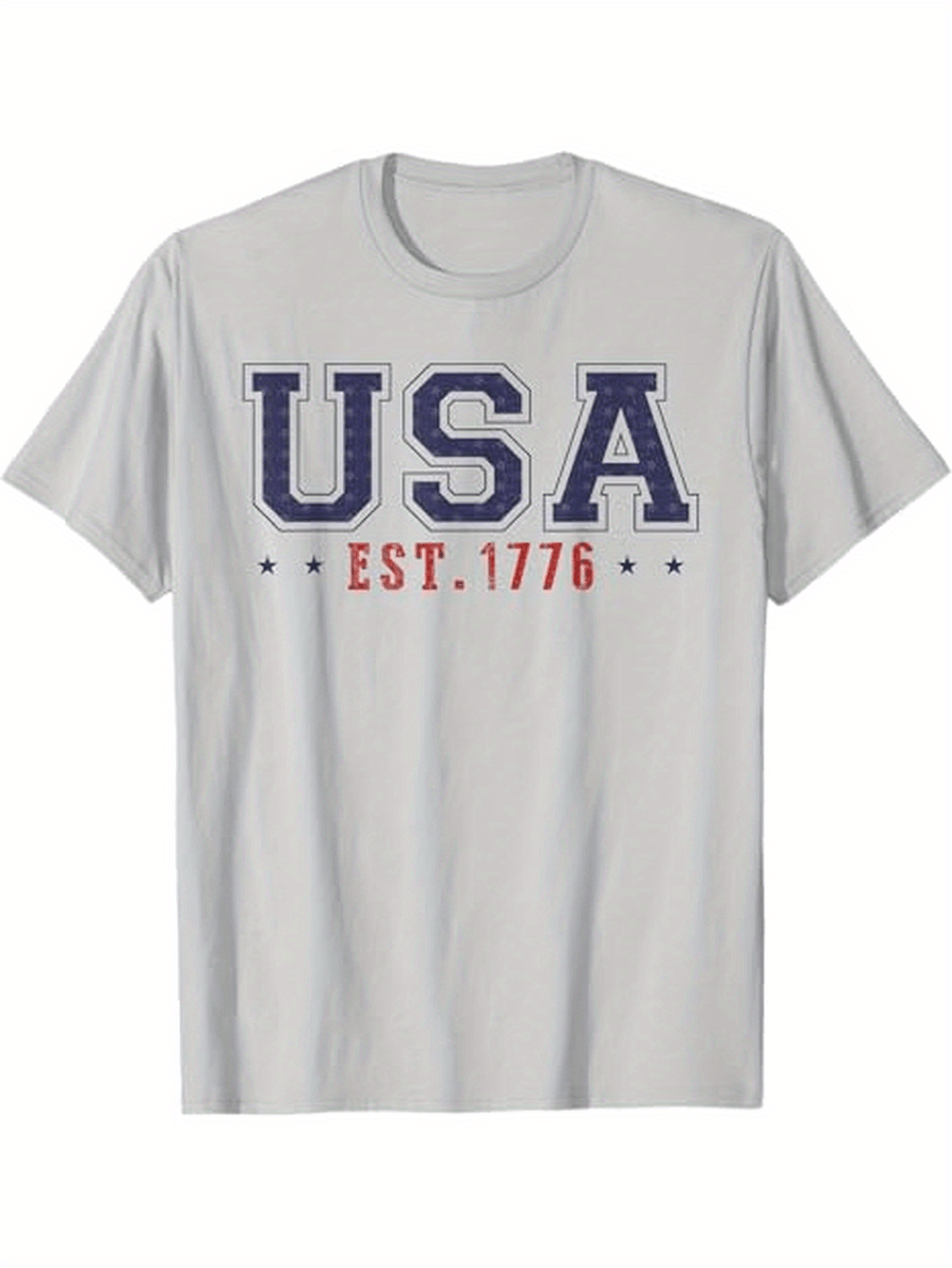 Men's Graphic T-Shirt USA Est 1776 Classic Collegiate Style With Minimal Red Accents Lettering