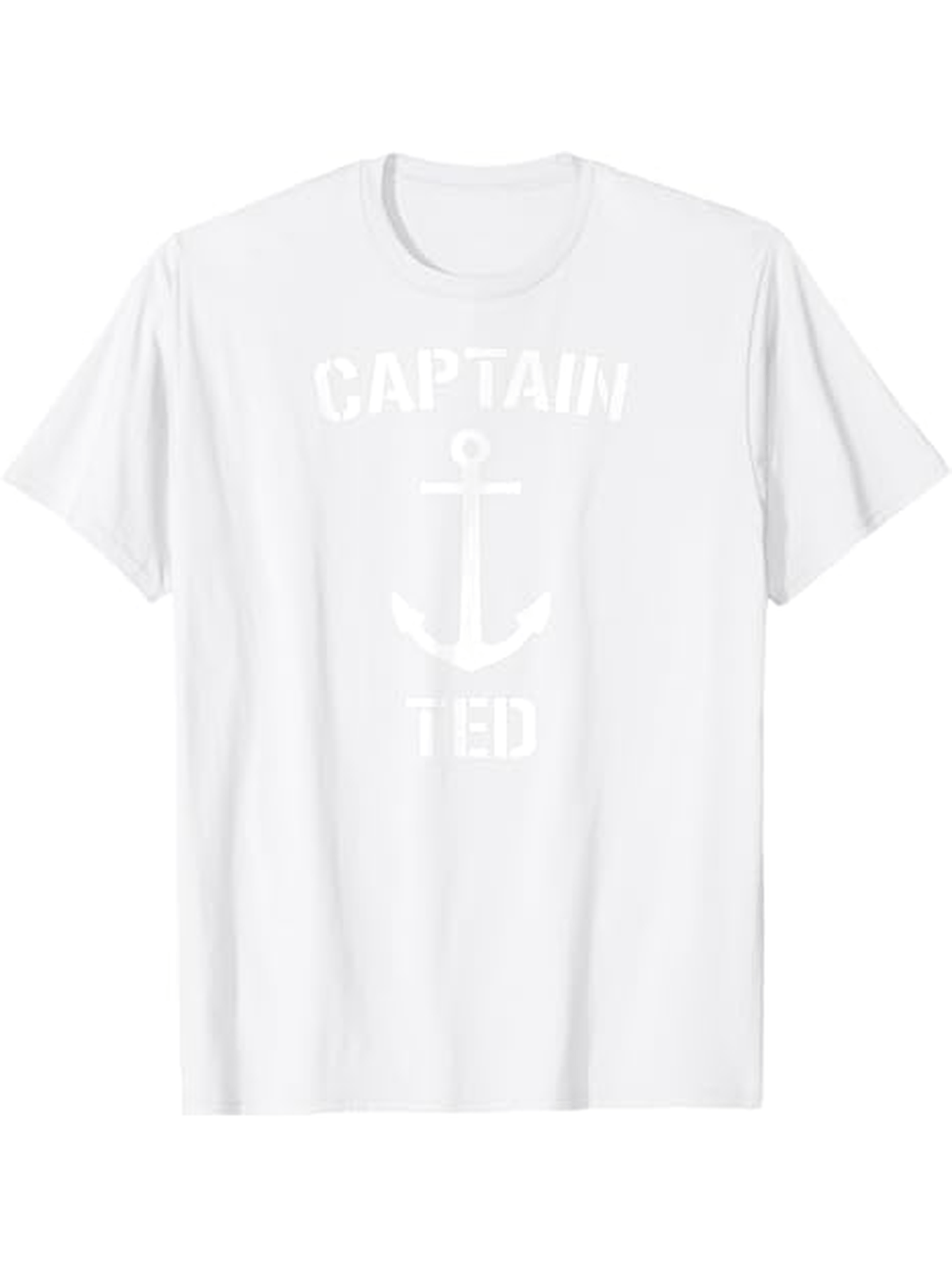 Men's Graphic T-Shirt Captain Ted Nautical Symbol Anchor Surrounded By Simple Modern Lettering
