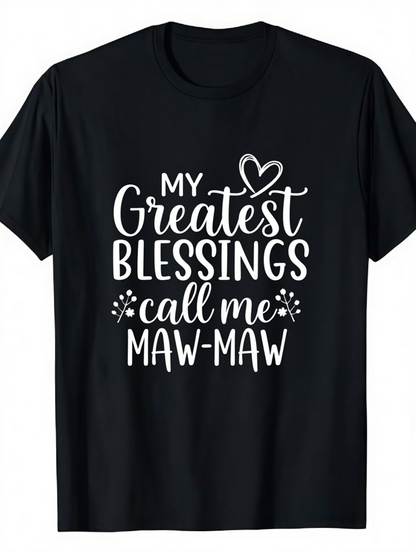Men's Graphic T-Shirt My Greatest Blessings Surrounded By Doodle Heart And Whimsical Lettering Maw Maw
