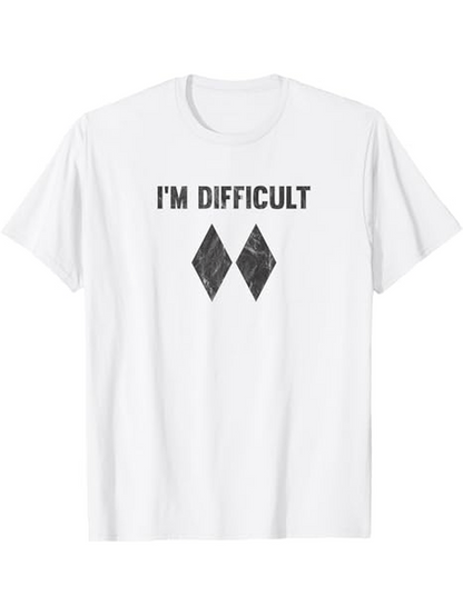 Men's Graphic T-Shirt Im Difficult Bold Statement With Geometric Diamond Shapes Graphic Shirt