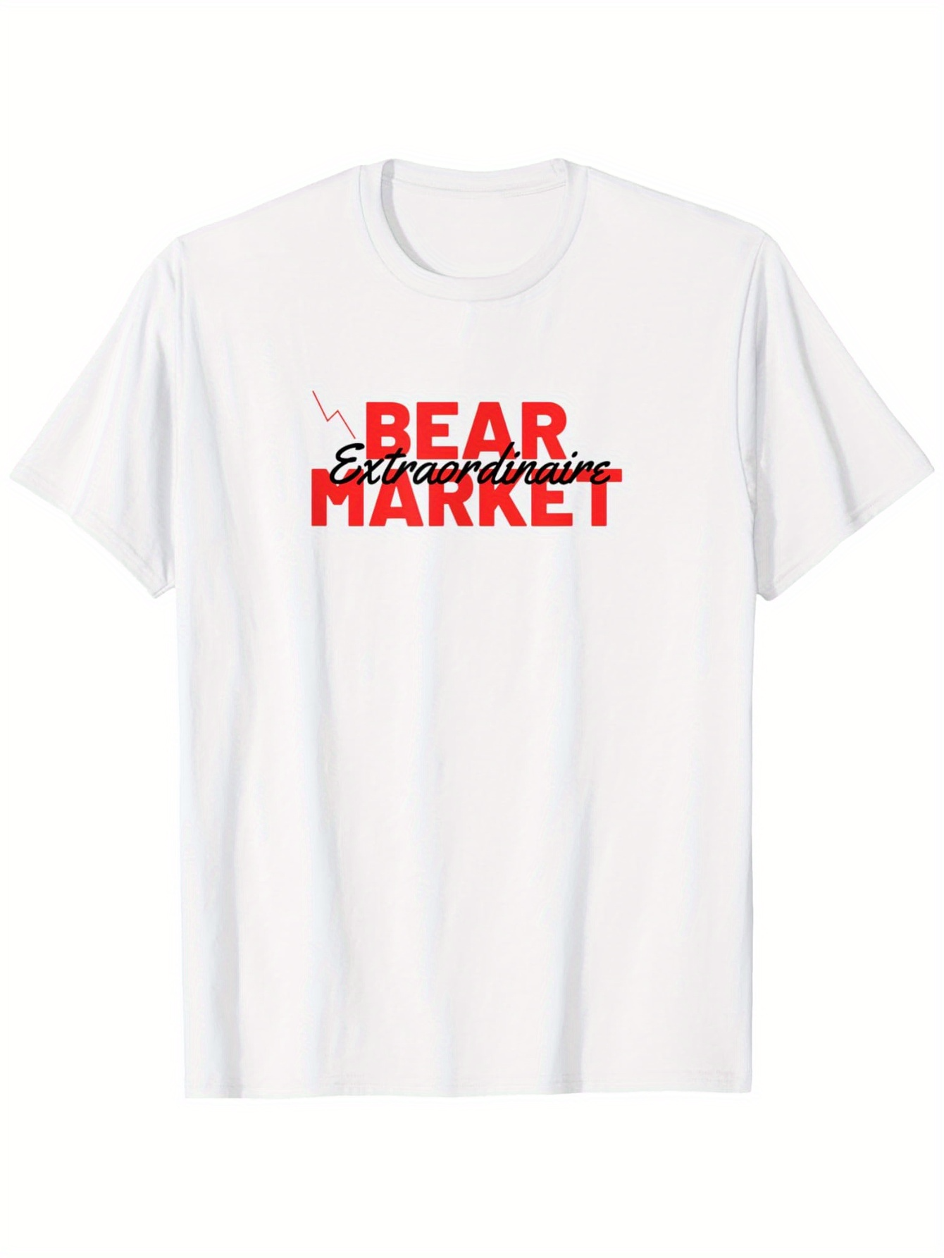 Men's Graphic T-Shirt Bear Market With Surging Red Letters And Falling Stock Arrow