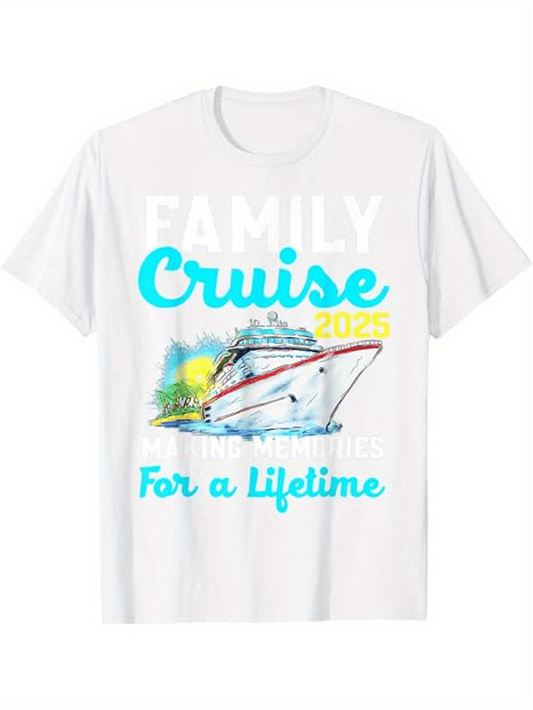 Men's Graphic T-Shirt Family Cruise For A Lifetime With Sun And Tropical Island Cruise Ship
