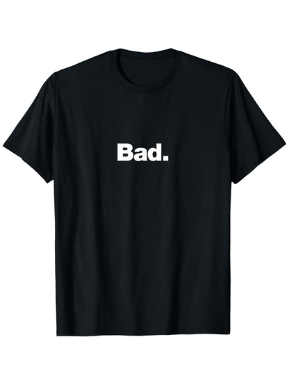 Men's Graphic T-Shirt Bold White Lettering On Minimal Black Statement Shirt