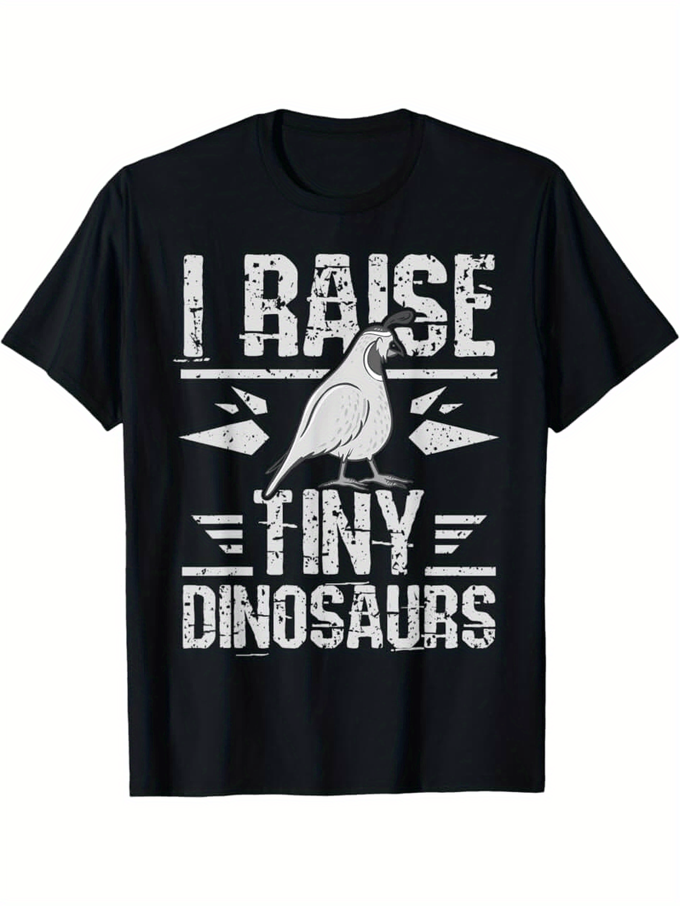 Men's Graphic T-Shirt I Raise Tiny Dinosaurs With Distressed Bird And Bold Letters