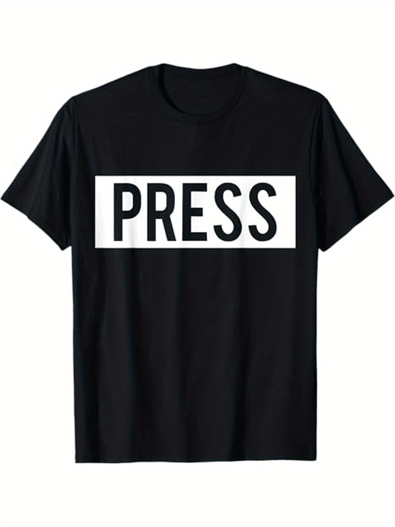 Men's Graphic T-Shirt Press Bold Letters In White Box Centered T Shirt