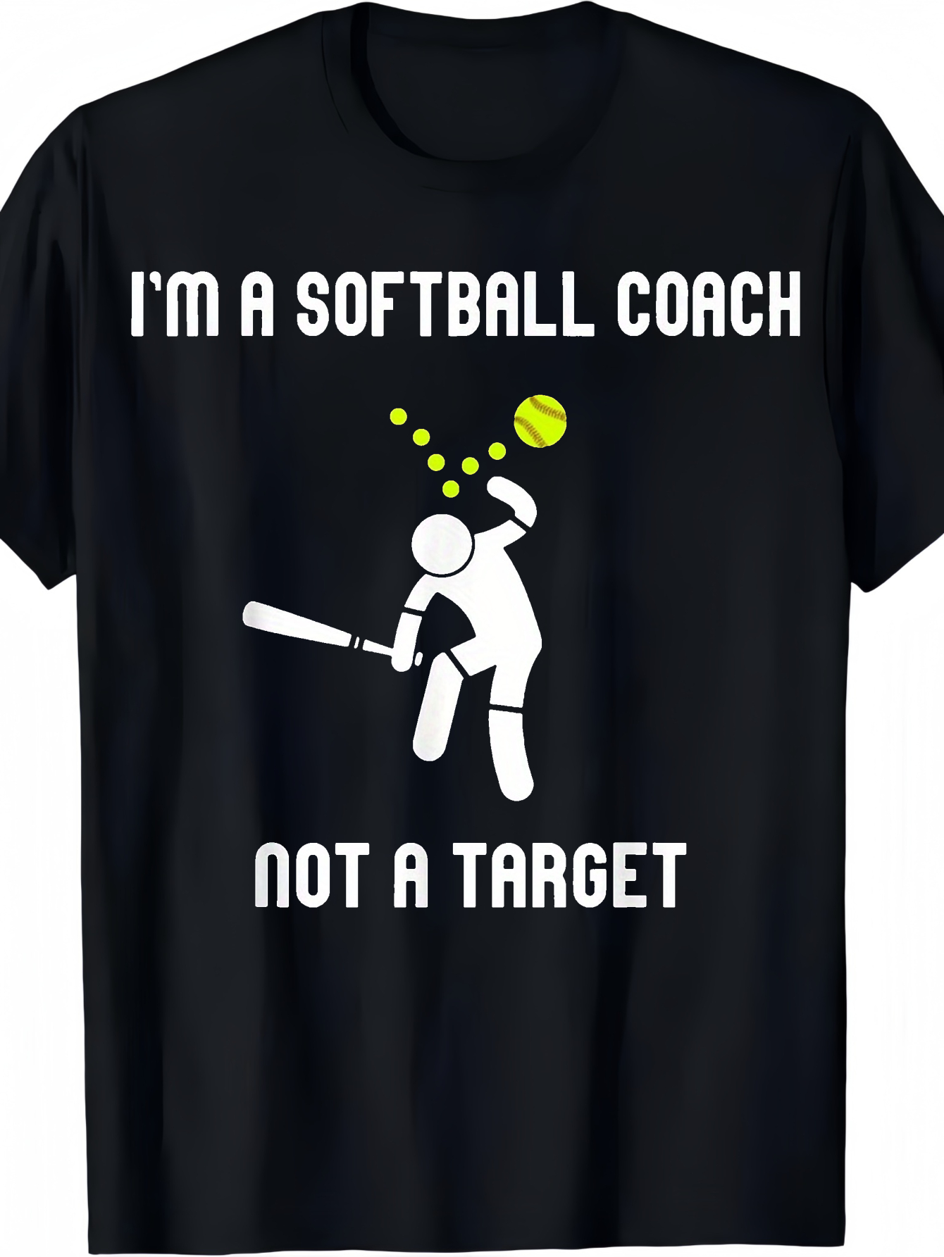 Men's Graphic T-Shirt Im A Softball Coach With Flying Balls Cartoon Figure