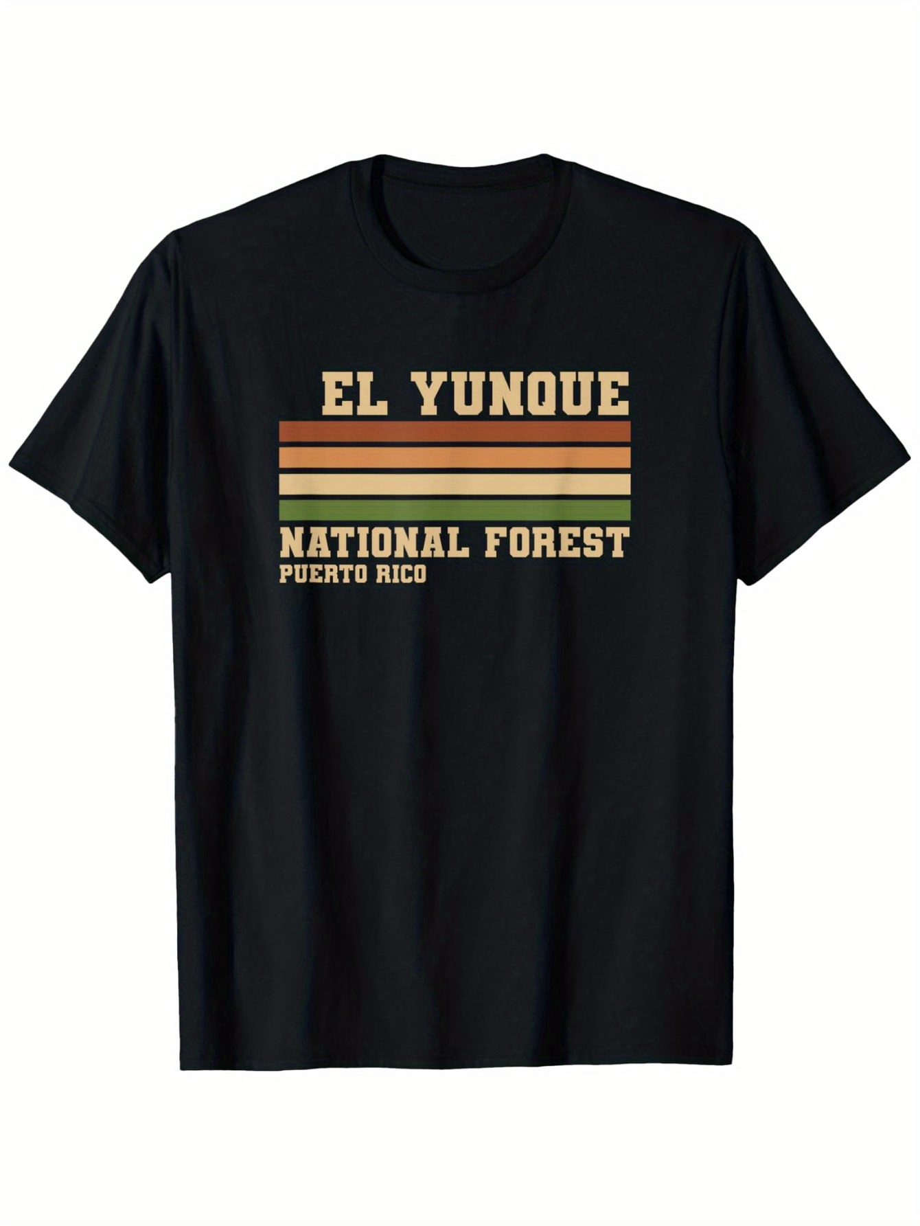 Men's Graphic T-Shirt El Yunque National Forest Puerto Rico With Vintage Sunset Stripes Graphic Tee