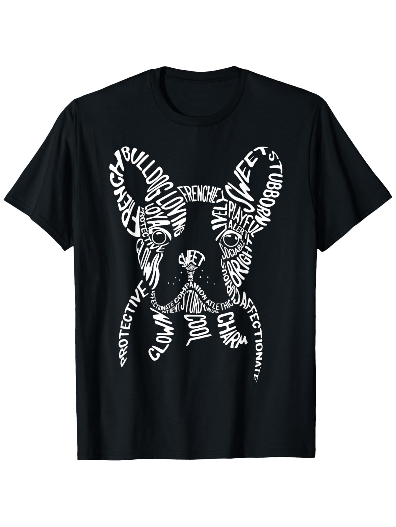 Men's Graphic T-Shirt Playful Words Creating A Bold Graphic French Bulldog