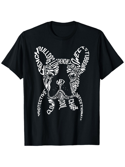 Men's Graphic T-Shirt Playful Words Creating A Bold Graphic French Bulldog