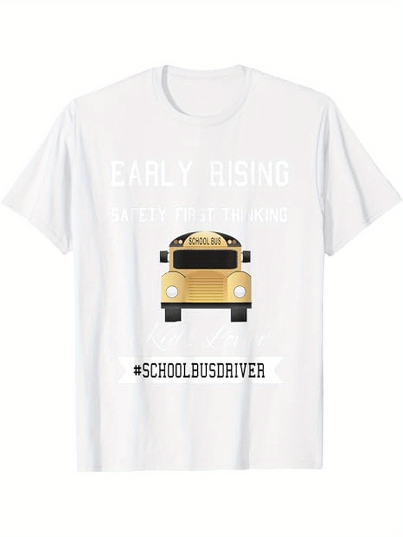 Men's Graphic T-Shirt Early Rising Golden Morning Sunlight With Classic School Bus