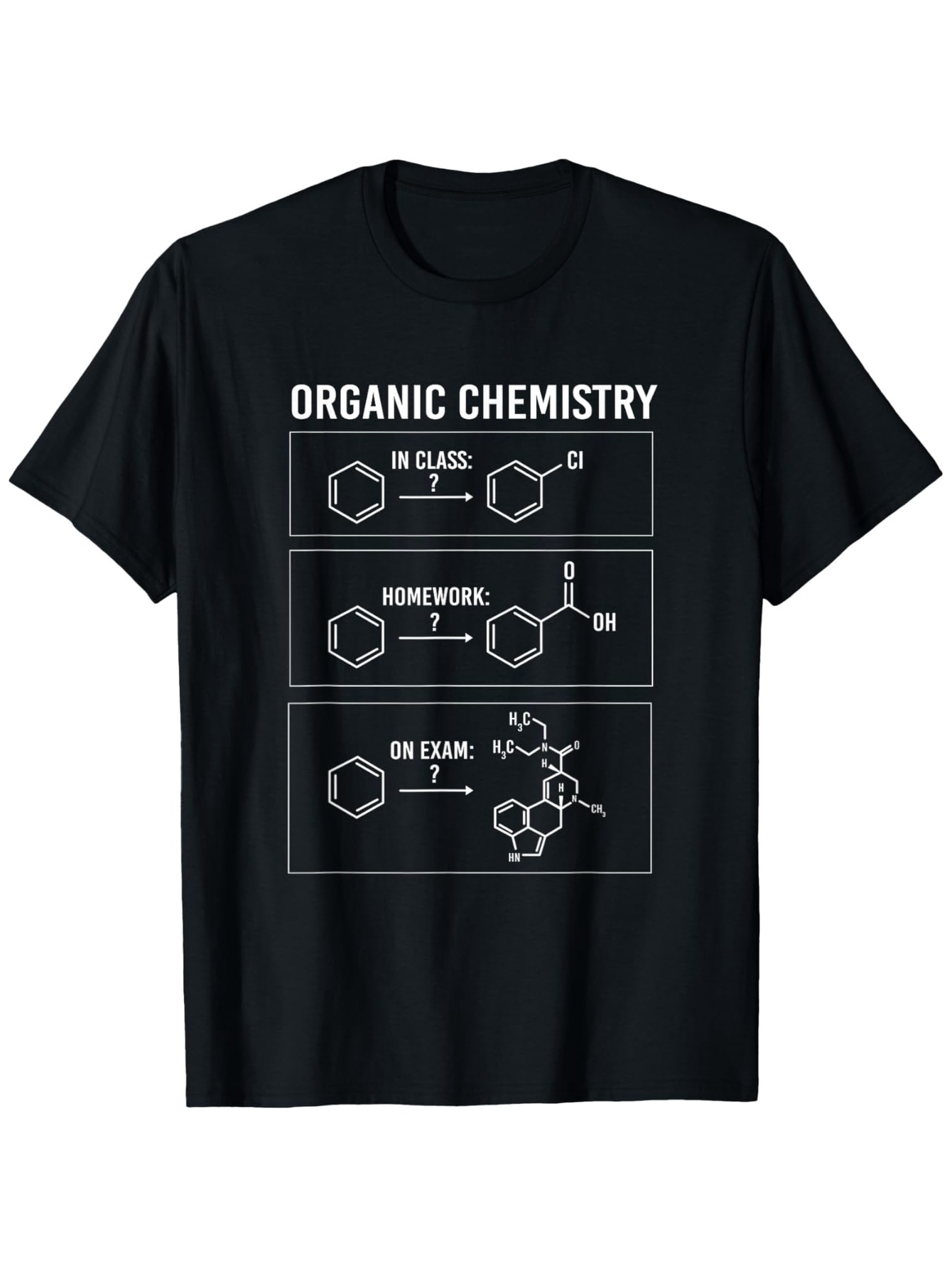 Men's Graphic T-Shirt Organic Chemistry Molecule Drawings With Scientific Flowchart And Classroom Symbols Shirt