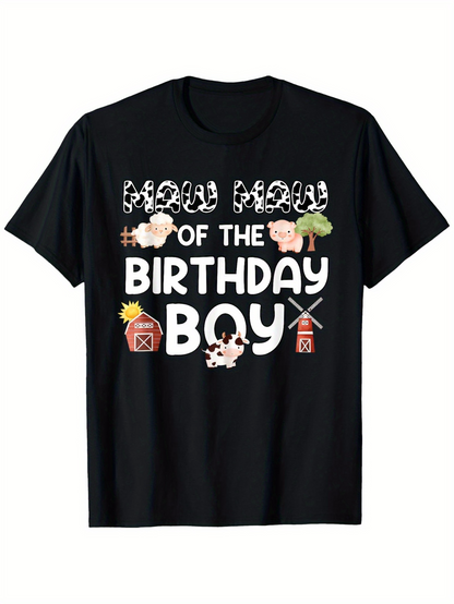 Men's Graphic T-Shirt Moo Moo Of The Birthday Boy With Cartoon Cows And Farmhouse Party Theme