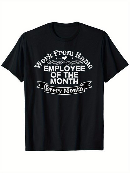 Men's Graphic T-Shirt Work From Home With Award Banner Graphic And Bold White Text T Shirt