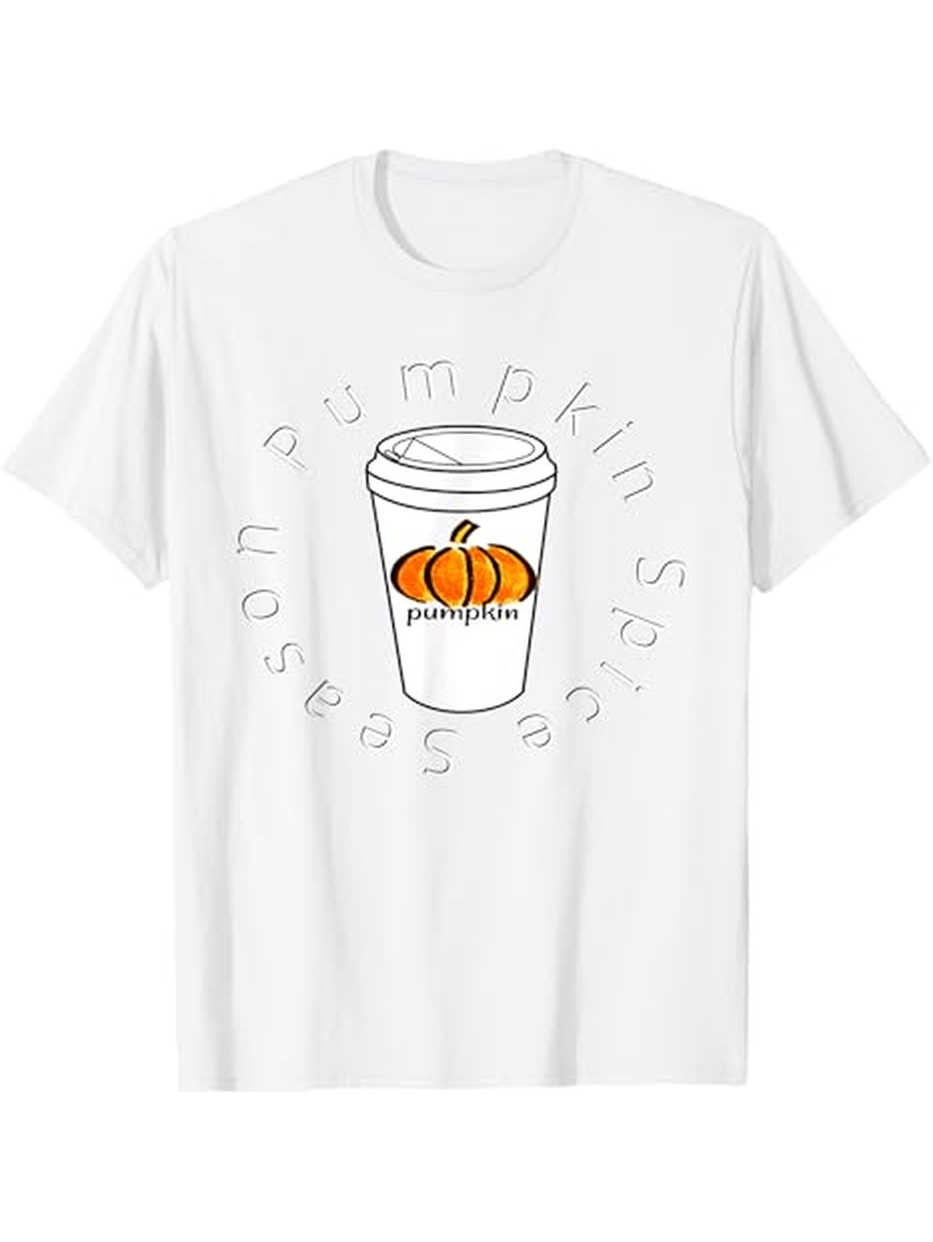 Men's Graphic T-Shirt Pumpkin Spice Season Coffee Cup With Orange Pumpkin Graphic