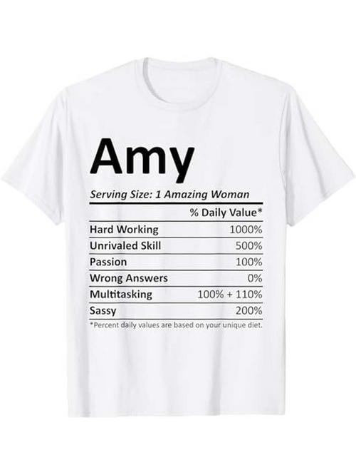 Men's Graphic T-Shirt Amy Amazing Woman Skill And Sass Facts Chart