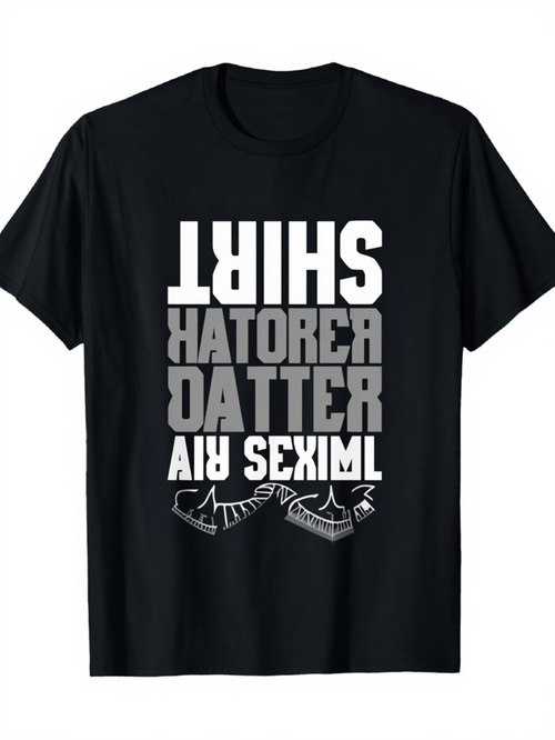 Men's Graphic T-Shirt Graphic Sneakers With Bold Text Print Design Shirt