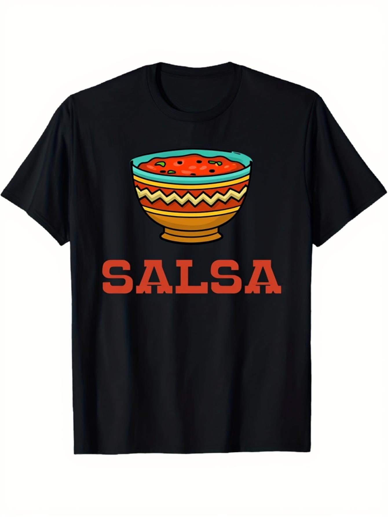 Men's Graphic T-Shirt Salsa Colorful Ceramic Bowl Full Of Spicy Salsa
