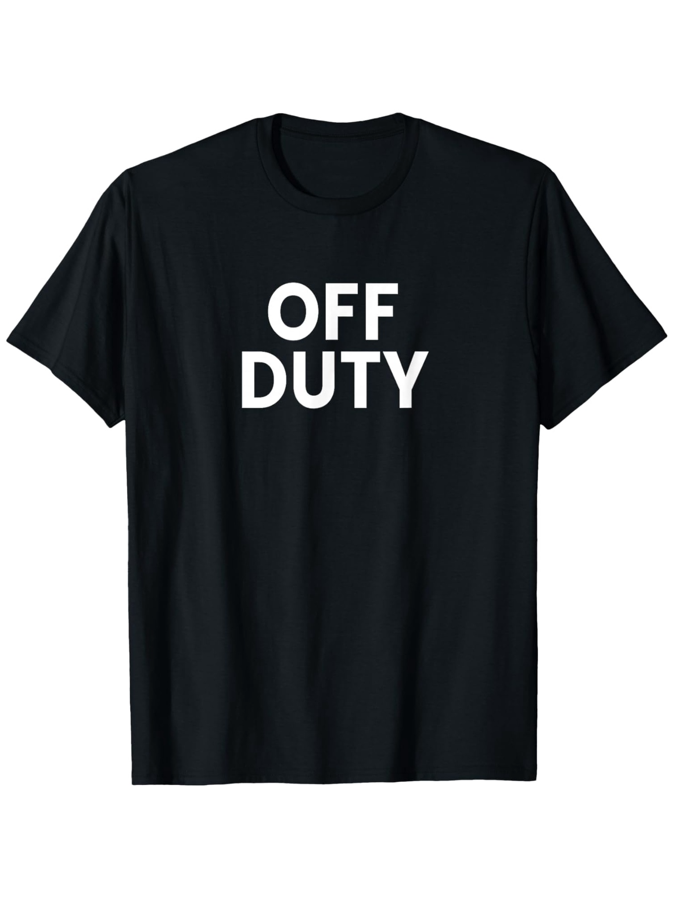Men's Graphic T-Shirt Off Duty Bold White Text Minimalist Black T Shirt