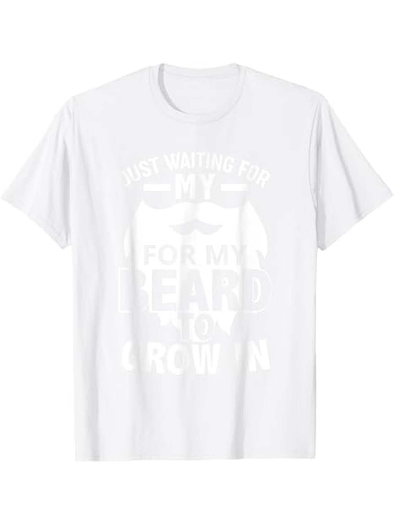 Men's Graphic T-Shirt Just Waiting For My Beard To Crown With Bold Mustache Print