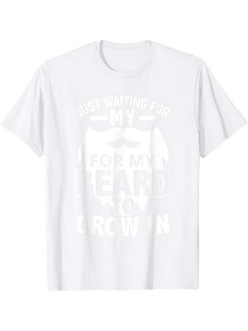 Men's Graphic T-Shirt Just Waiting For My Beard To Crown With Bold Mustache Print