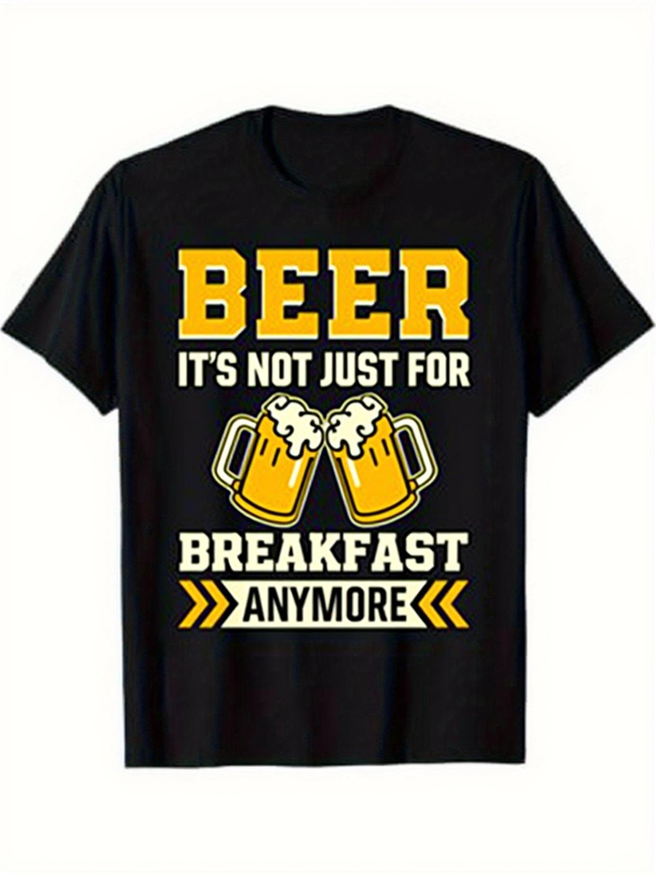 Men's Graphic T-Shirt Beer Its Not Just For Breakfast Anymore With Cheers Graphic Beer Mugs