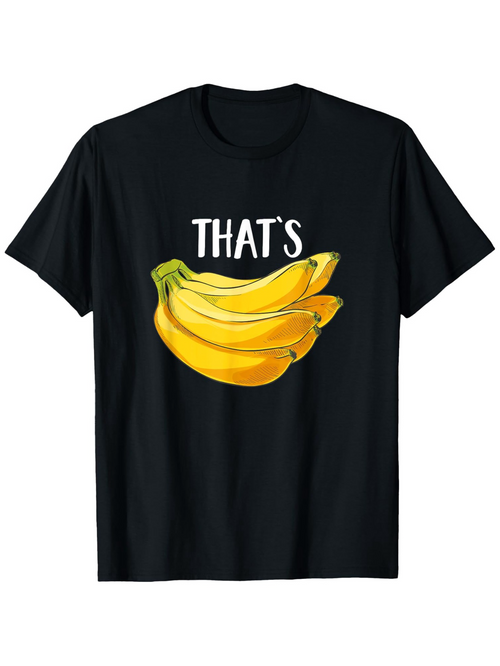 Men's Graphic T-Shirt Thats Fresh Bright Yellow Bananas With Playful Handdrawn Look Banana