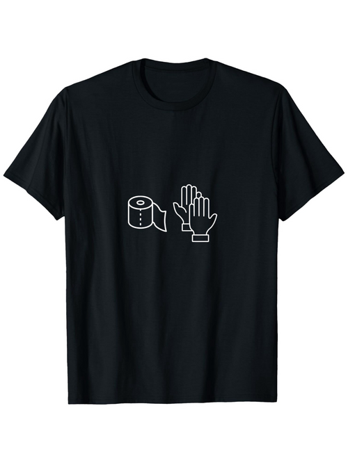 Men's Graphic T-Shirt Minimalist Toilet Paper With Two Open Hands Line Drawing