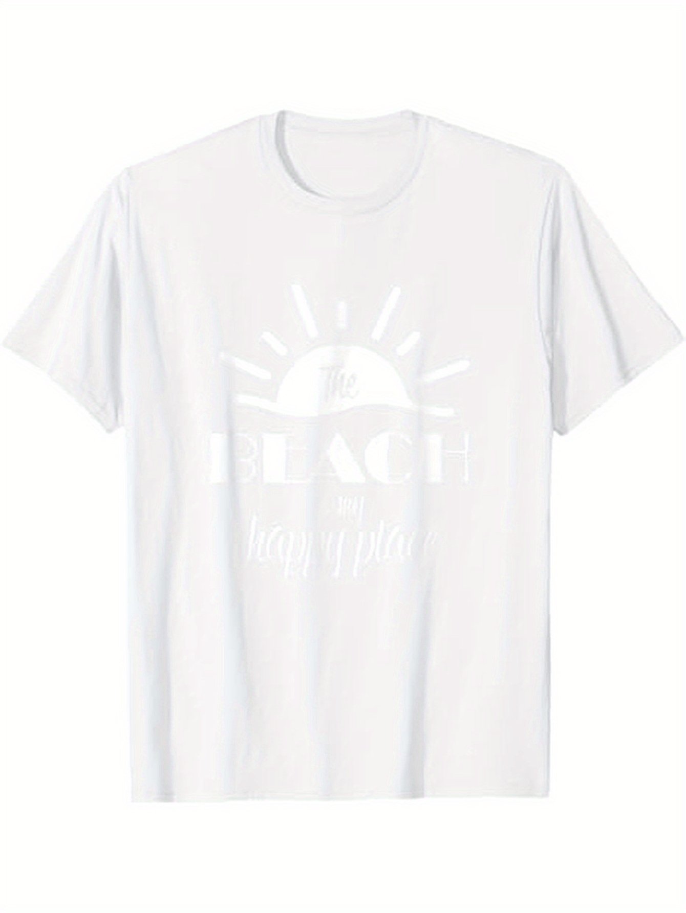 Men's Graphic T-Shirt Beach Sunrise Rays With Tropic Calm Blue Water Sunset