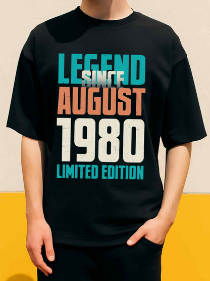 Men's Graphic T-Shirt Legend Since August 1980 Limited Edition Vintage Graphic Typography T Shirt