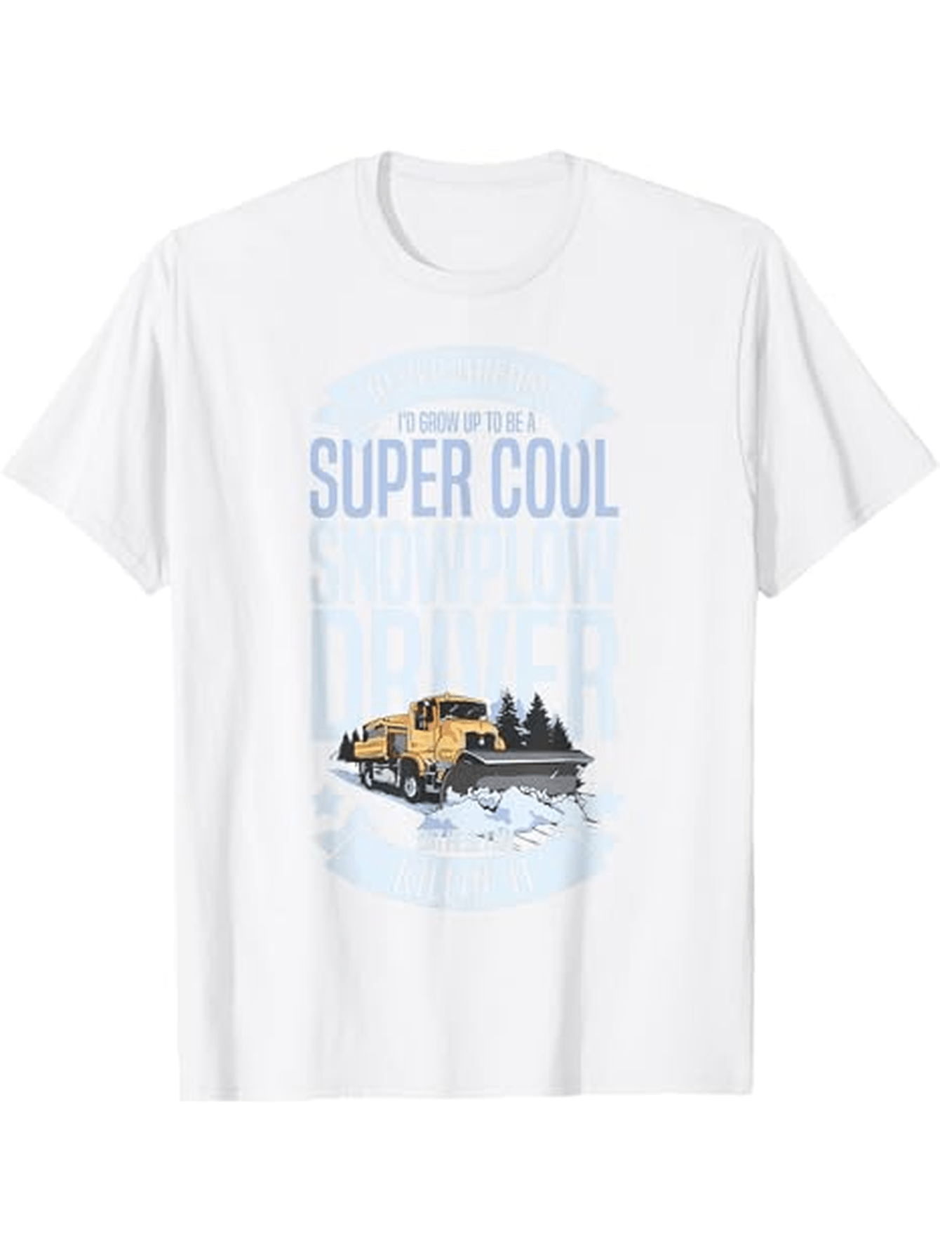 Men's Graphic T-Shirt Super Cool Snowy Forest Among Ice Covered Road Snowplow
