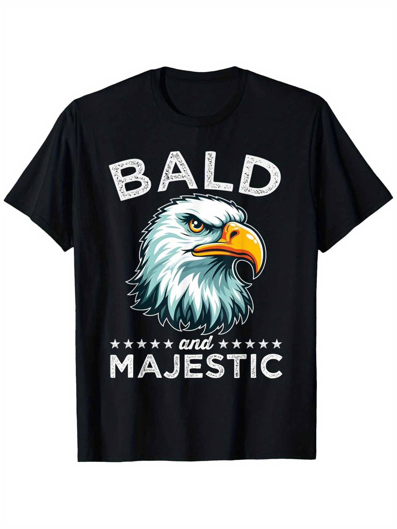 Men's Graphic T-Shirt Bald And Majestic Proud American Symbolic Eagle Illustration