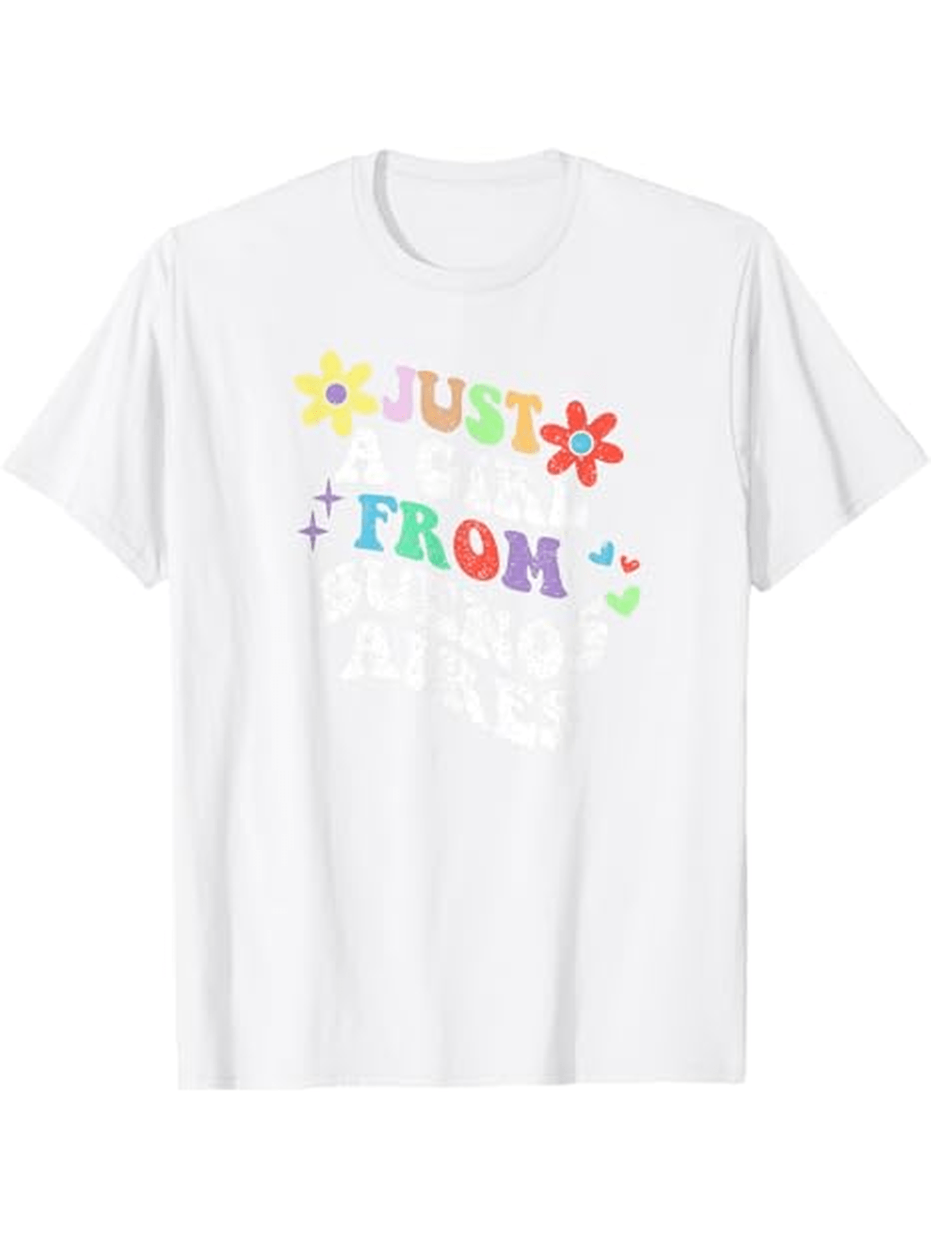 Men's Graphic T-Shirt Just From Colorful Flowers And Playful Stars T Shirt