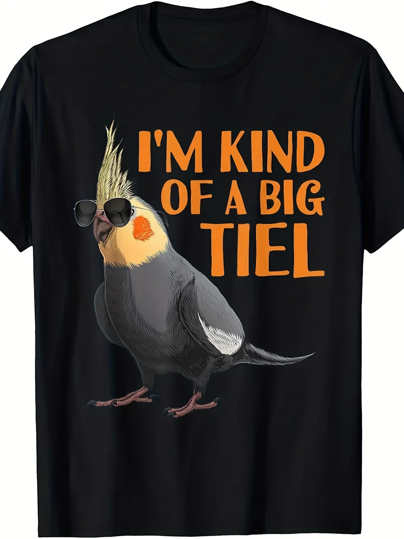 Men's Graphic T-Shirt Im Kind Of A Big Tiel Cartoon Parrot With Sunglasses And Orange Highlights Bird