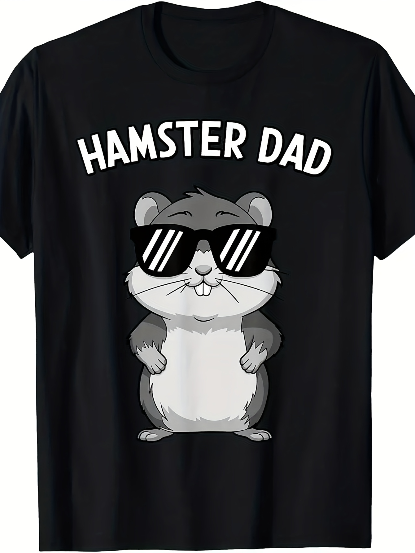 Men's Graphic T-Shirt Hamster Dad With Sunglasses Standing In Cool Pose Hamster