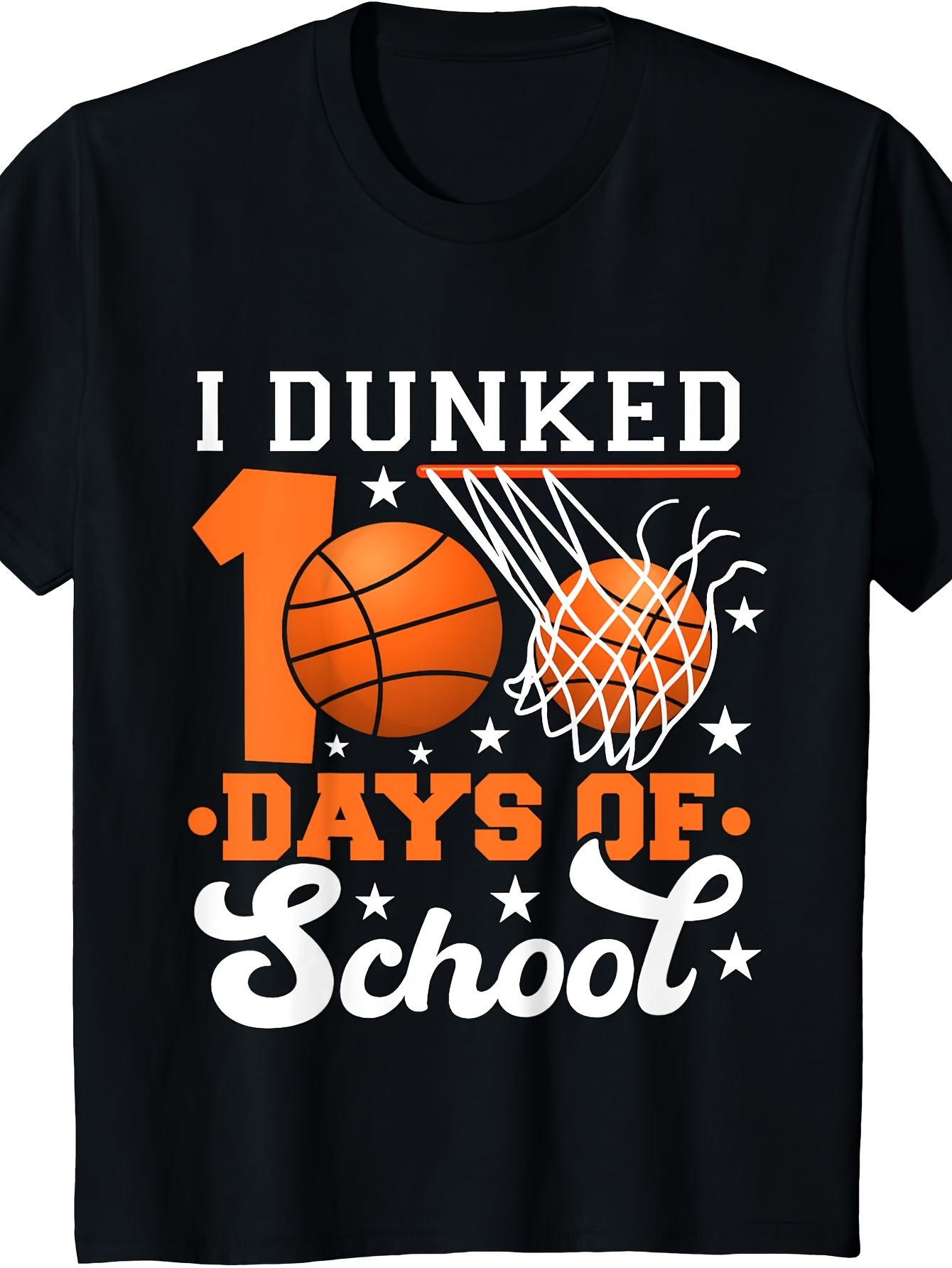 Men's Graphic T-Shirt I Dunked With Basketball Net Stars And Number School