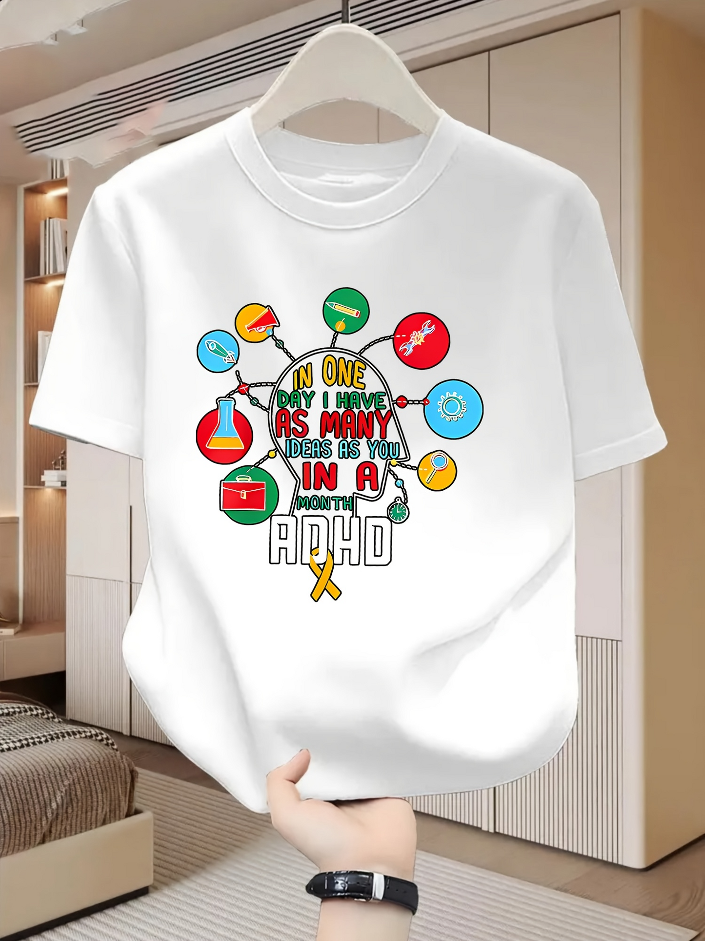 Men's Graphic T-Shirt Colorful Speech Bubbles With Scientific Elements Surrounding A Motivational Quote Shirt
