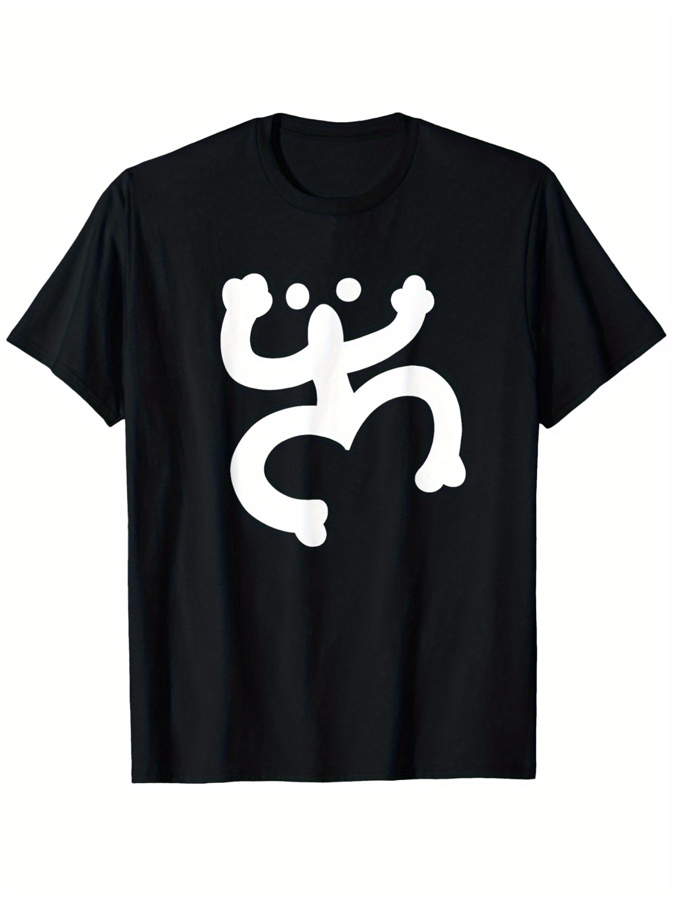 Men's Graphic T-Shirt Playful Abstract Dancing Figure With Round White Accents TShirt