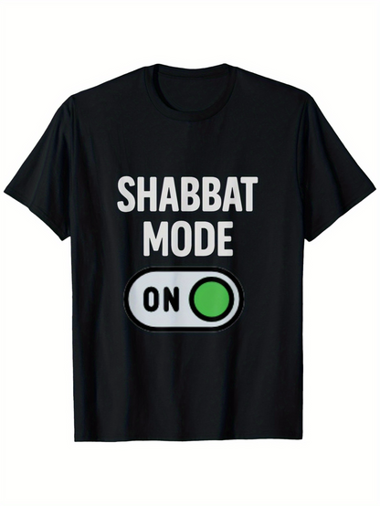 Men's Graphic T-Shirt Shabbat Mode On Switch With Bold Modern Letters