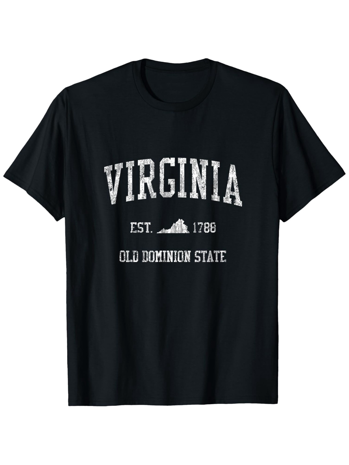 Men's Graphic T-Shirt Virginia Established 1788 With Old Dominion State Map T Shirt