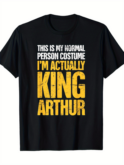 Men's Graphic T-Shirt Bold Letter Statement With Fun Costume Identity King Arthur