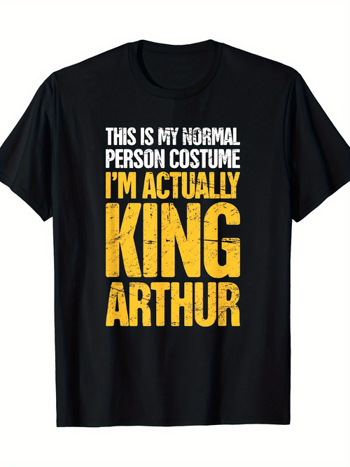 Men's Graphic T-Shirt Bold Letter Statement With Fun Costume Identity King Arthur