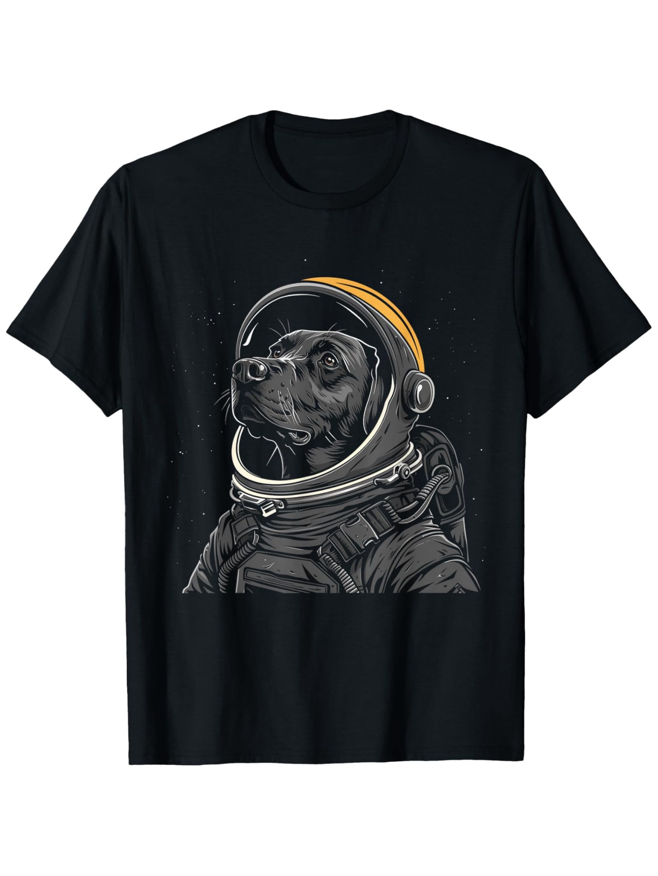 Men's Graphic T-Shirt Galactic Adventure With Brave Dog In Astronaut Space Suit