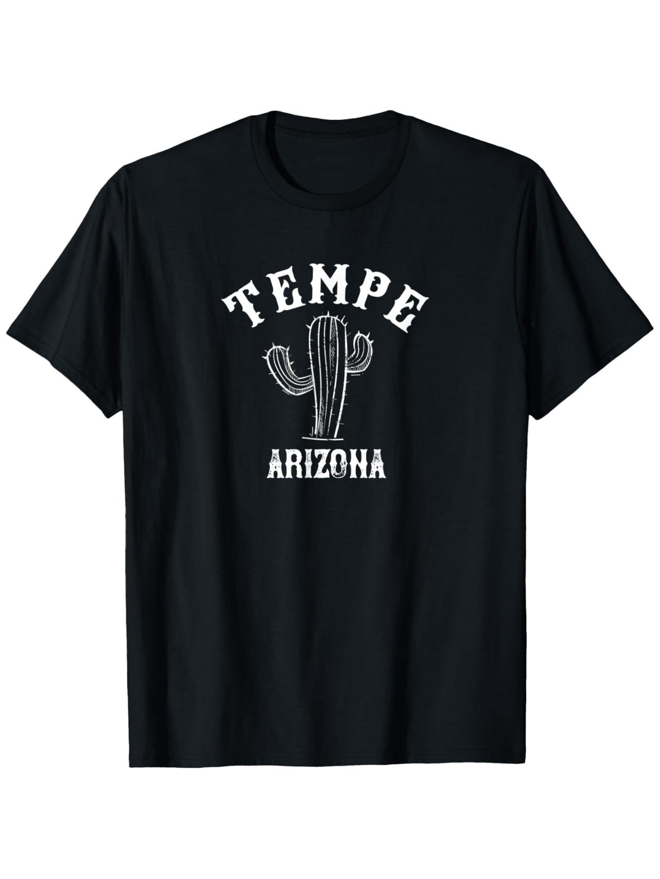 Men's Graphic T-Shirt Tempe Arizona With Classic Desert Cactus Sketch And Bold Lettering T Shirt