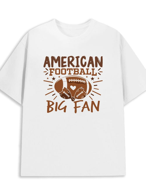 Men's Graphic T-Shirt American Football Big Fan Graphic With Stars And Decorative Football Design