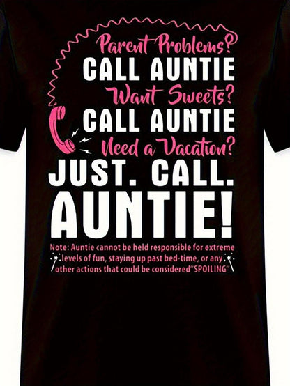 Men's Graphic T-Shirt Call Auntie For Sweets Vacations And Spoiling Family Auntie