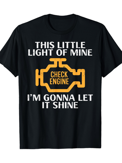 Men's Graphic T-Shirt This Little Light Of Mine Yellow Engine Warning Symbol T Shirt