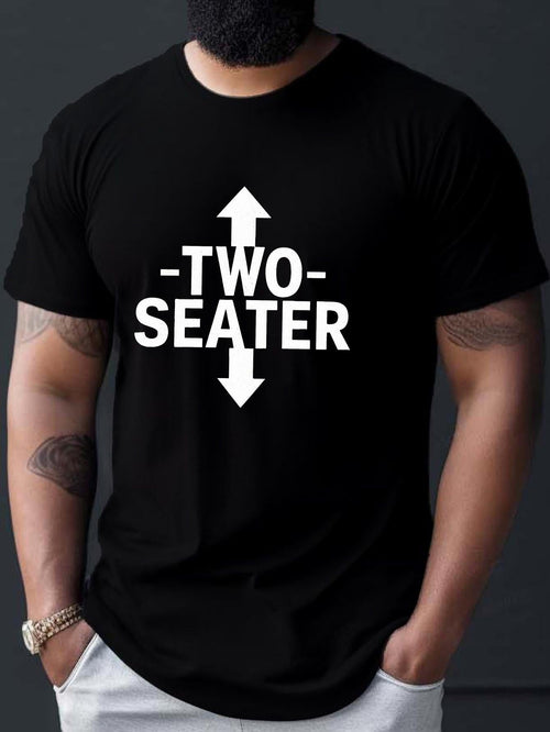Men's Graphic T-Shirt Two Seater With Bold Arrows And Minimalist Typography Graphic